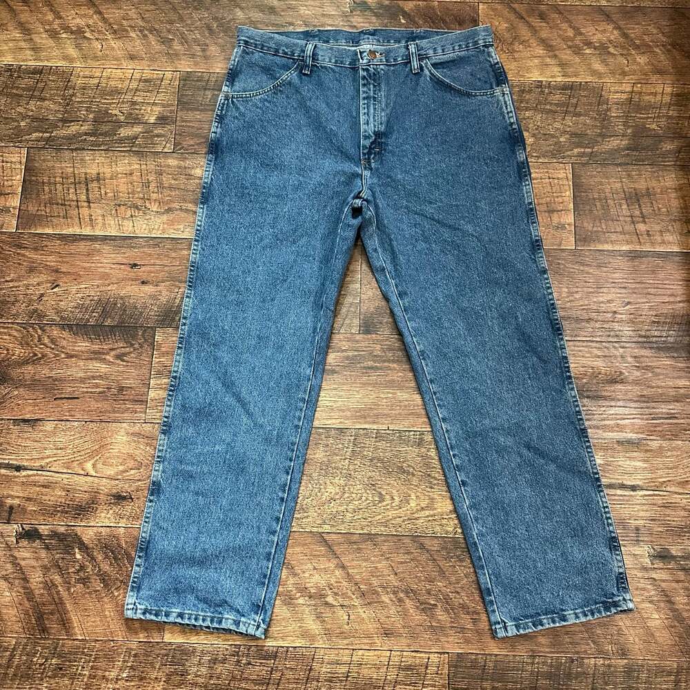 NWT Rustler Men's Regular Fit Straight Leg Heavyweight Denim Jeans 38x29